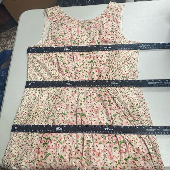 TALBOTS Women’s Ivory Floral Pleated Print Shift Dress Size 16W SEE‎ DESCRIPTION - Picture 5 of 12